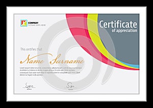 Vector template for certificate,colorful diploma