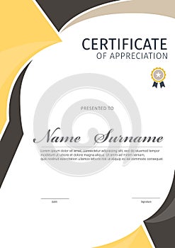 Vector template for certificate or diploma