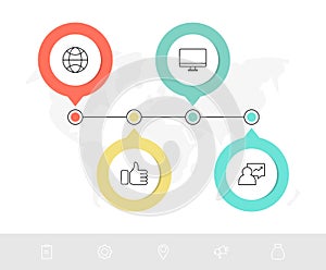 Vector template circle infographics. Business concept with 4 options and parts. Four steps for content, flowchart, timeline,