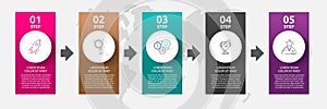 Vector template circle infographics. Business concept with 5 options and labels