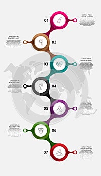 Vector template circle infographics. Business concept with 7 options and parts