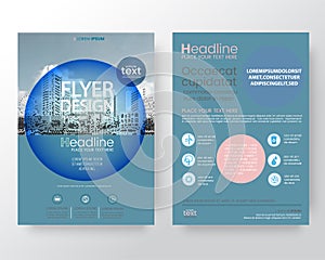 vector template colorful blue circles background of business presentation poster brochure flyer design Layout in A4 size