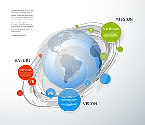 Vector template with colorful circles.