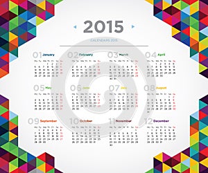 Vector template design calendar 2015