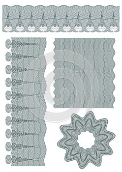 vector template design of certificate with guilloche pattern (waterm