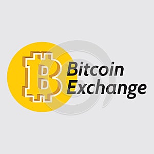 Vector template for the designation of crypto currency bitcoin