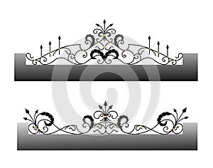 Vector template for a fence. Wrought iron. Metal fence sketch. Artistic forging. Metal garden decoration