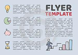 Vector template for flyer, advertisement, post, poster. Colorful editable design related to business, career and finance