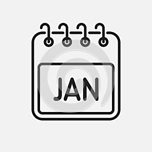 Vector template icon page calendar, month January