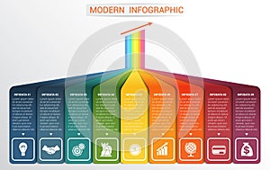 Vector template Infographic for 9 options