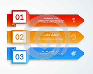 Vector template for infographics with 3 arrows