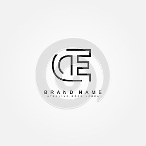 Vector Template for Initial Letter DE Logo - Elegant Monogram Logo for Alphabet D and E photo