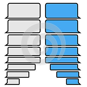 Message bubbles chat boxes icons