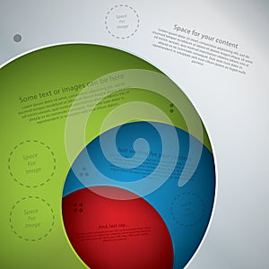 Vector template in modern design. Four plates in different color