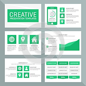 Vector template for multipurpose presentation slides with graphs and charts.