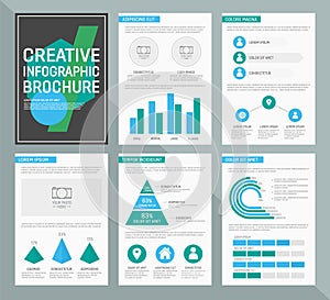 Vector template for multipurpose presentation slides with graphs and charts.