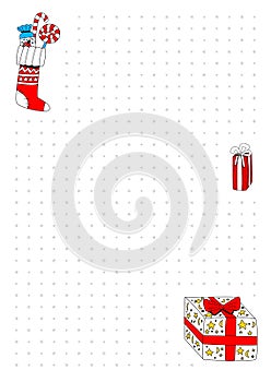 Vector template of A6 page for notebook with dots