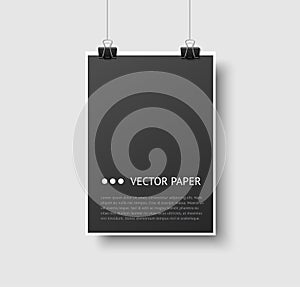 Vector template of a paper sheet for poster and picture