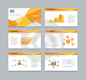 Vector template presentation slides background design.orange