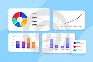 Vector Template for presentation slides with graphs and charts.