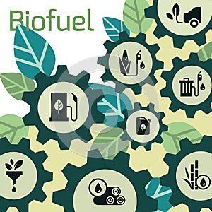 Vector template on the theme of biofuels, environmentally friendly fuel, natural energy