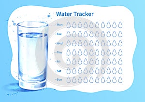 Vector template of water tracker