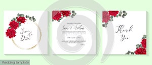 Vector template for wedding invitation