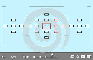 Vector template for your design. Camera viewfinder. Focusing screen of the camera. Viewfinder camera recording.