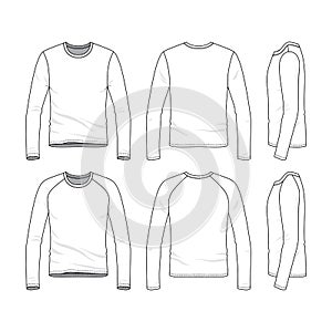 Vector templates of blank tee