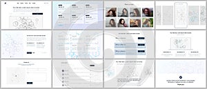 Vector templates for website design, minimal presentations, portfolio. UI, UX, GUI. Design of headers, dashboard, contact form etc