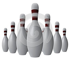 Vector ten bowling pins.