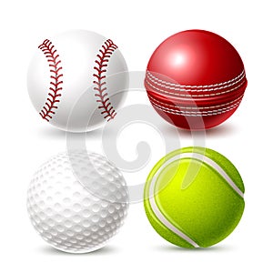 Vector tennis cricket golf ball for betting promo