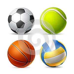 Vector tennis soccer volley ball set for betting