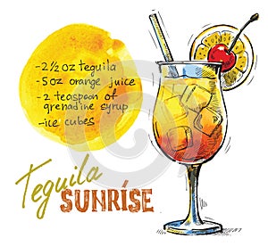 Vector tequila sunrise photo