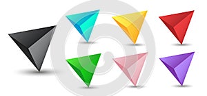 Vector tetrahedrons set with gradients for game, icon, package design, logo, mobile, ui, web. One of regular polyhedra photo