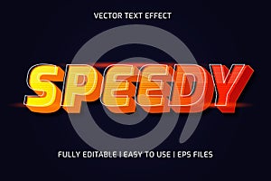 vector text effect speedy. editable speedy text effect