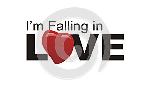 Vector text of i'm falling in love