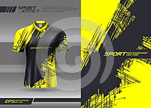 Vector textile design sport tshirt jersey mockup for racing, gaming, motocross, cycling, football club uniform front view