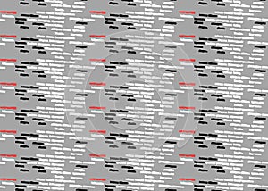 Vector texture background, seamless pattern. Hand drawn, grey, red, black, white colors