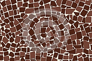 Vector texture of brown two colored asymmetric decorative tiles wall