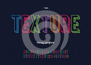 Vector texture collorful trendy 3d typeface for decoration