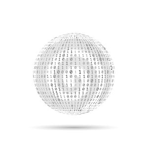 Binary Code Vector Texture Globe