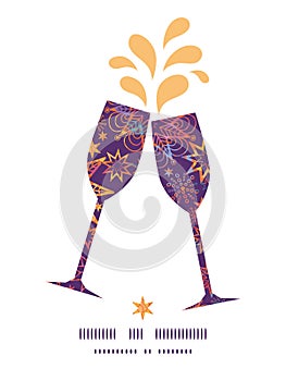 Vector textured christmas stars toasting wine