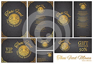 Vector thai food restaurant menu template.thai tradition