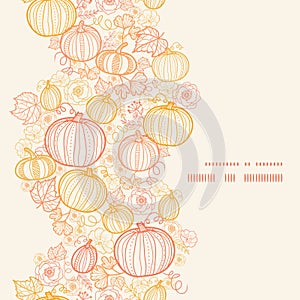 Vector thanksgiving line art pumkins vertical