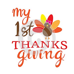 Vector Thanksgiving Turkey Isolated on White Background.