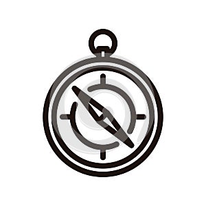 Vector thin line compass icon. Traveling and localization object vector illustration