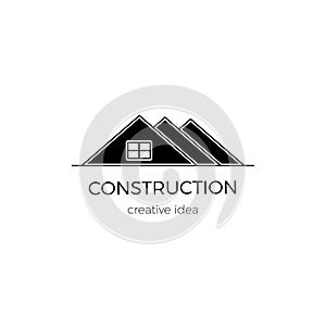 Vector thin line icon, construction logo template illustration.