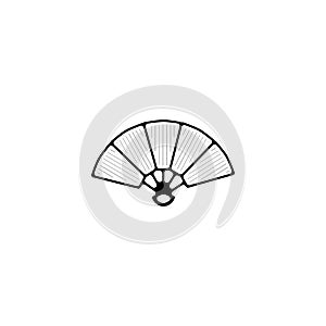Hand fan thin line icon. hand fan Hand Drawn thin line icon