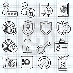 Vector thin line icons set